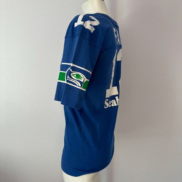 Vtg 80s Seattle Seahawks 12 Man Fan Graphic T Shirt Kiro News 1985 Womens Medium - Picture 6 of 6